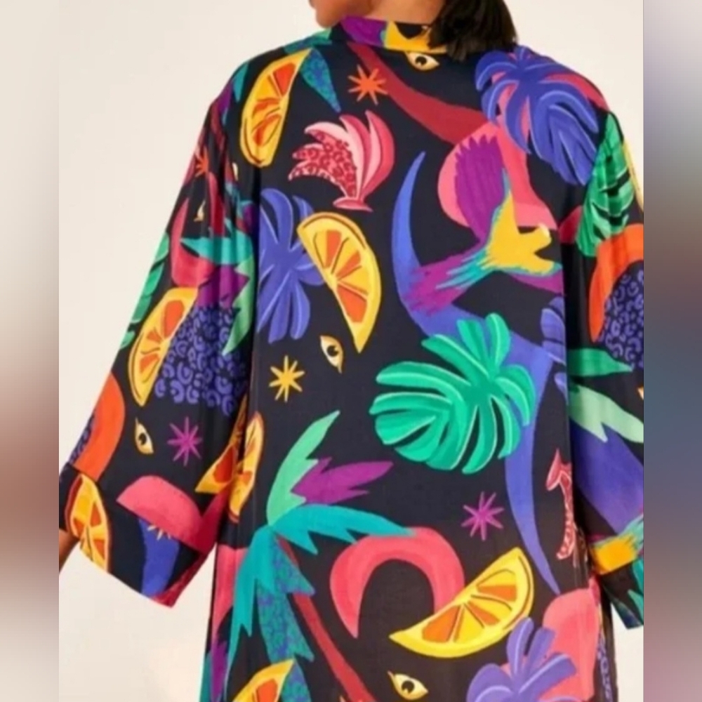 Farm Rio Kimono Wrap Belted Robe. - Picture 3 of 8